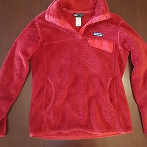Patagonia red Snap-T re-tool fleece pullover M